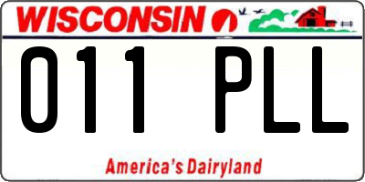 WI license plate 011PLL