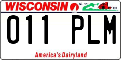 WI license plate 011PLM
