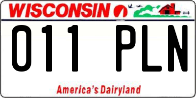 WI license plate 011PLN