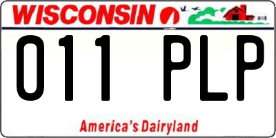 WI license plate 011PLP