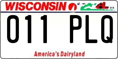 WI license plate 011PLQ