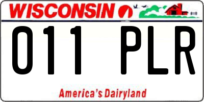 WI license plate 011PLR