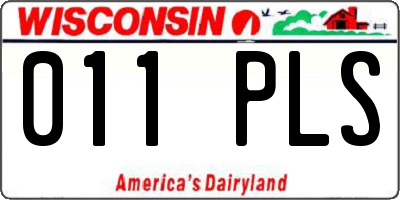 WI license plate 011PLS