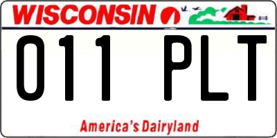 WI license plate 011PLT