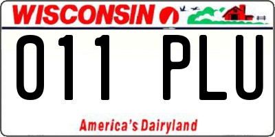 WI license plate 011PLU