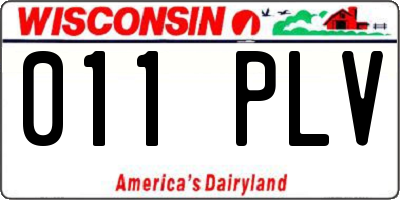 WI license plate 011PLV