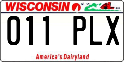 WI license plate 011PLX