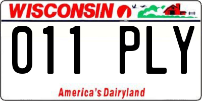 WI license plate 011PLY