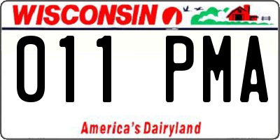 WI license plate 011PMA