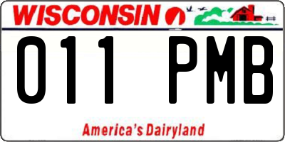 WI license plate 011PMB