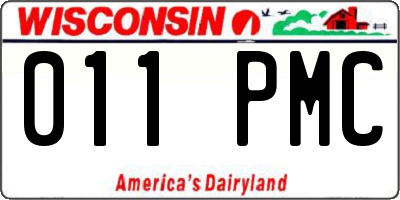 WI license plate 011PMC