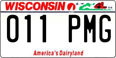 WI license plate 011PMG