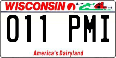 WI license plate 011PMI