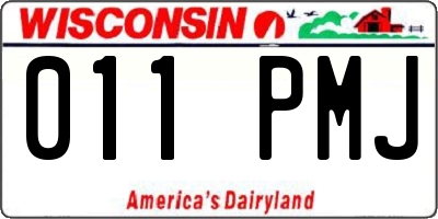 WI license plate 011PMJ