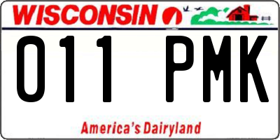 WI license plate 011PMK