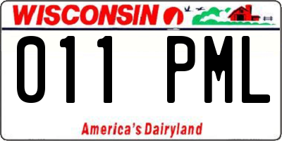 WI license plate 011PML
