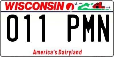 WI license plate 011PMN