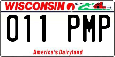 WI license plate 011PMP