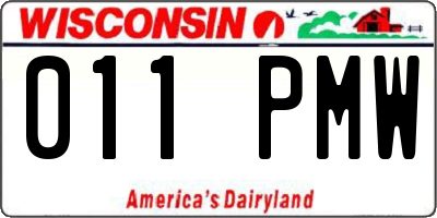 WI license plate 011PMW