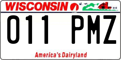 WI license plate 011PMZ