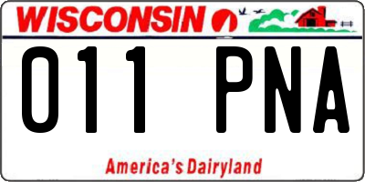 WI license plate 011PNA