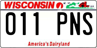 WI license plate 011PNS