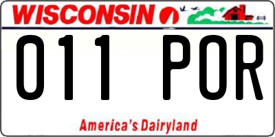 WI license plate 011POR