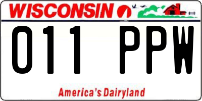 WI license plate 011PPW
