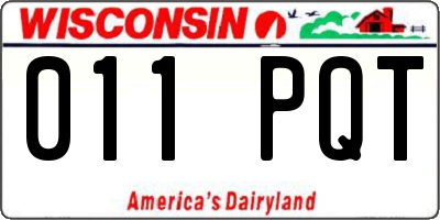WI license plate 011PQT