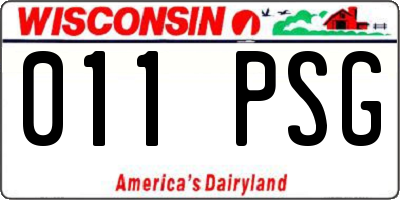 WI license plate 011PSG