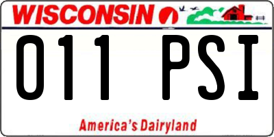WI license plate 011PSI