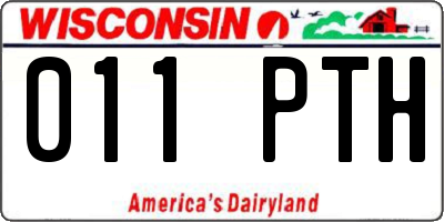 WI license plate 011PTH