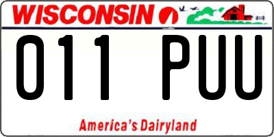 WI license plate 011PUU