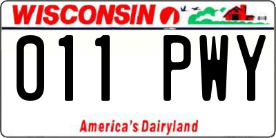 WI license plate 011PWY