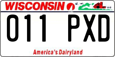 WI license plate 011PXD