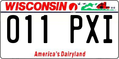 WI license plate 011PXI