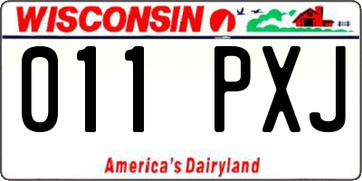 WI license plate 011PXJ