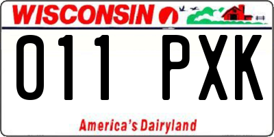 WI license plate 011PXK
