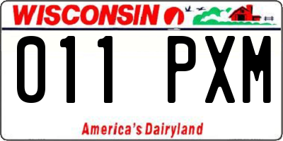 WI license plate 011PXM