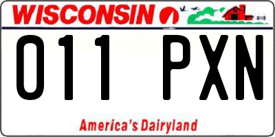 WI license plate 011PXN