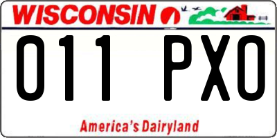 WI license plate 011PXO