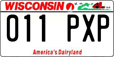 WI license plate 011PXP