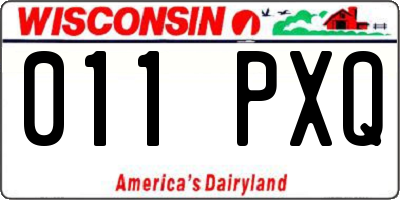 WI license plate 011PXQ