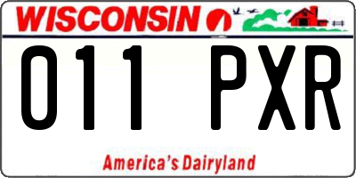WI license plate 011PXR