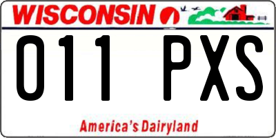 WI license plate 011PXS