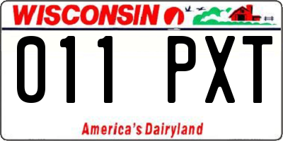 WI license plate 011PXT