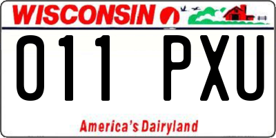 WI license plate 011PXU