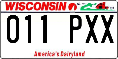 WI license plate 011PXX