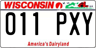 WI license plate 011PXY