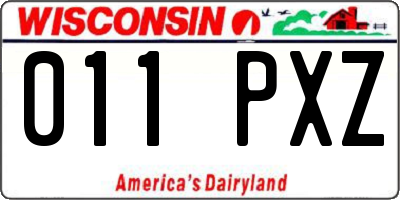 WI license plate 011PXZ